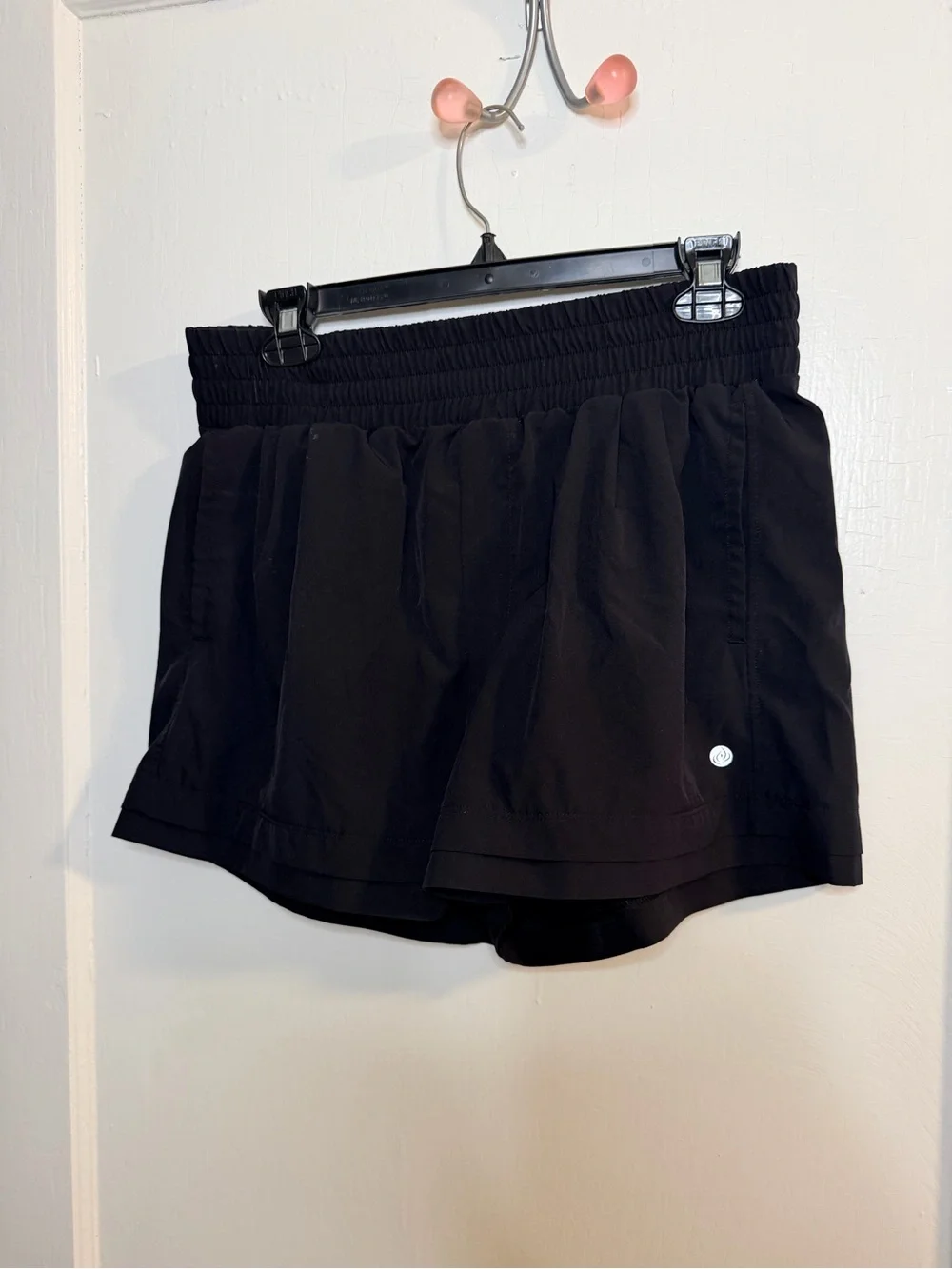 Apana Women's Black Athletic Shorts with Elastic Waistband